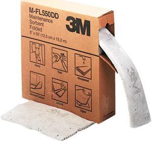 3M M-FL550DD Folded High Capacity Perforated Maintenance Sorbent, 5" x 50 ft.