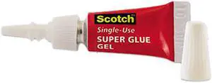 Scotch Scotch Single Use Super Glue, 1/2 Gram Tube, No-Run Gel, 4/PK