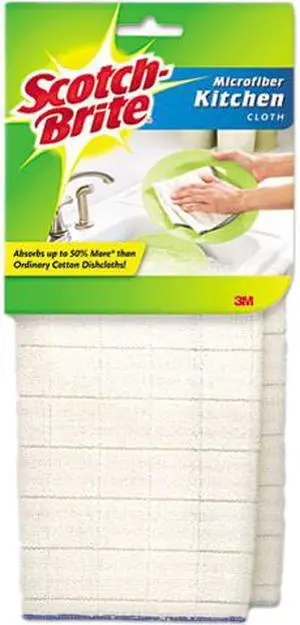 Scotch-Brite 90322 Kitchen Cleaning Cloth, Microfiber, White 12/CT