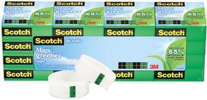 Scotch 81216P Magic Greener Tape, 3/4" x 900", 1" Core, 16 Rolls/Pack
