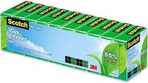 Scotch 81210P Magic Greener Tape, 3/4" x 900", 1" Core, 10 Rolls/Pack