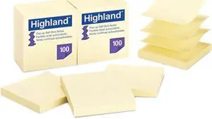 Post-it 6549-PUY Pop Up Memo Pad, 3 x 3, Yellow, 100 Sheets