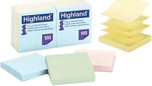 Post-it 6549-PUA Pop Up Memo Pad, 3 x 3, Assorted Pastel, 100 Sheets
