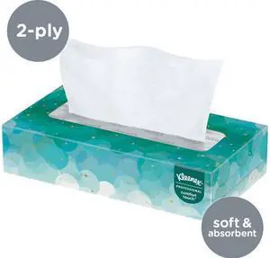 Kleenex Professional Facial Tissue for Business (21400), Flat Tissue Boxes, 100 Tissues / Box single box