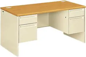 HON 38155CL 38000 Series Double Pedestal Desk, 29.50" x 60.00" x 30.00", Harvest / Putty HON 38155CL 38000 Series Double Pedestal Desk, 29.50" x 60.00" x 30.00", Harvest / Putty