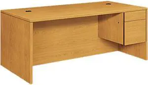 HON 10500 Series Large "L" or "U" Right 3/4-Height Ped Desk 72 x 36 Harvest