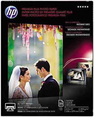 Hewlett-Packard CR670A Premium Plus Photo Paper, 80 lbs., Glossy, 8-1/2 x 11, 25 Sheets/Pack