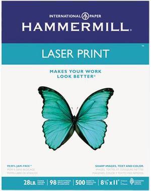Hammermill 12553-4 Laser Print Office Paper, 98 Brightness, 28lb, 8-1/2 x 11, White, 500 Shts/Ream