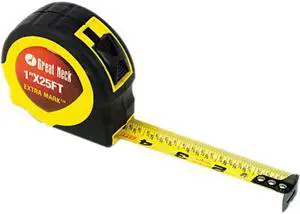 Great Neck 95005 ExtraMark Power Tape, 1" x 25ft, Steel, Yellow/Black