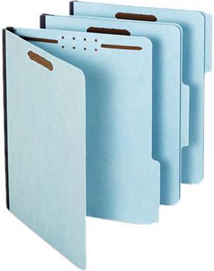 Globe-Weis 61542 Folders, Two Inch Expansion, Two Fasteners, 1/3 Cut, Letter, Light Blue, 25/Box