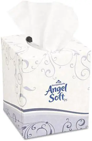 Georgia Pacific 46580BX Angel Soft ps Premium Facial Tissue, Cube Box, 96 Sheets/Box, White