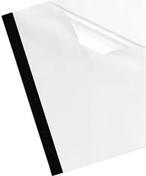 5222701 Fellowes Thermal Binding System Covers, 30 Sheets, 11-1/8 x 9-3/4, Clear/Black, 10/Pack