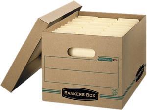 Bankers Box 1277601 Stor/File Storage Box, Letter/Legal, Lift-off Lid, Kraft/Green, 12/Carton