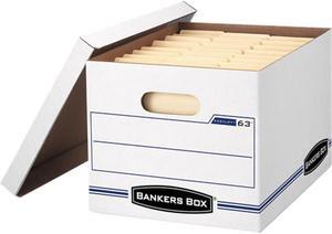 Bankers Box 0006301 EasyLift Storage Box, Letter/Letter, Lift-Off Lid, White/Blue, 12/Carton