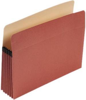 Pendaflex Earthwise E1534G Recycled Expansion File Pocket, 5 1/4 Inch Expansion, Letter, Red Fiber