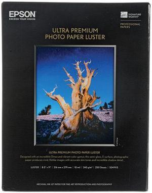 Epson America S041913 Ultra Premium Photo Paper, Luster, 8-1/2 x 11, 250 Sheets/Pack