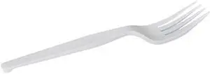 Dixie FM217 Plastic Tableware, Heavy Mediumweight Forks, White, 1000/Carton