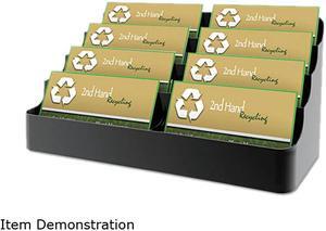 Deflect-o 90804 Recycled Business Card Holder, Holds 450 2 x 3 1/2 Cards, Eight-Pocket, Black