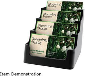 Deflect-o 90404 Recycled Business Card Holder, Holds 150 2 x 3 1/2 Cards, Four-Pocket, Black