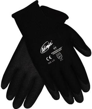 Memphis N9699S Ninja HPT PVC coated Nylon Gloves, Small, Black, 1 Pair