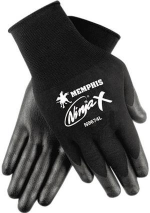 Memphis N9674XL Ninja X Bi-Polymer Coated Gloves, Extra Large, Black