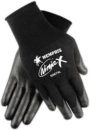 Memphis N9674L Ninja X Bi-Polymer Coated Gloves, Large, Black