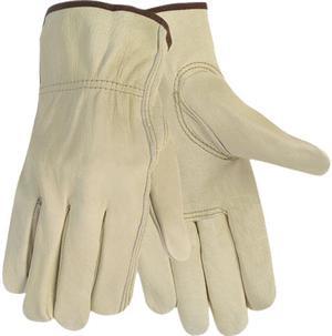 Memphis 3215M Economy Leather Driver Gloves, Medium, Cream