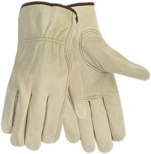 Memphis 3215L Economy Leather Driver Gloves, Large, Cream