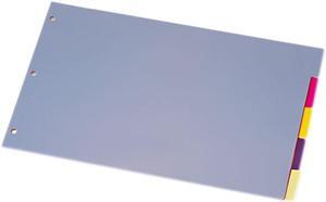 Cardinal 84250 Tabloid-Size Poly Index Divider, 5-Tab, Assorted Colors