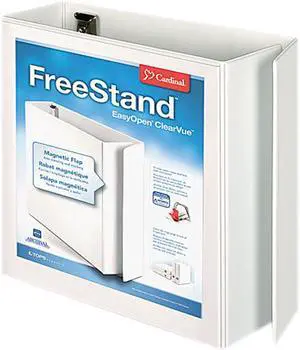 Cardinal 43140CB EasyOpen FreeStand Binder With Locking Slant-D Rings, 4" Capacity, White