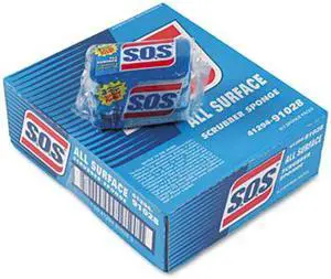Clorox 91028CT S.O.S All-Surface Scrubbing Sponge, 3 x 5-1/4, 1" Thick, 24/Carton