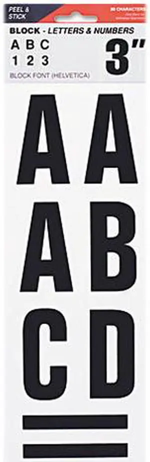 Cosco 098132 Letters, Numbers & Symbols, Adhesive, 3", Black
