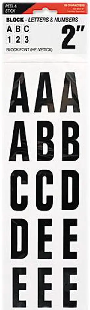 Cosco 098131 Letters, Numbers & Symbols, Adhesive, 2", Black