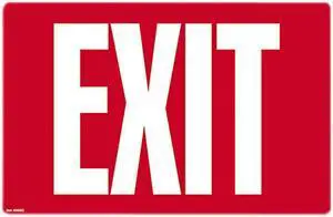 COSCO 098052 Glow-in-the-Dark Safety Sign, Exit, 12 x 8, Red