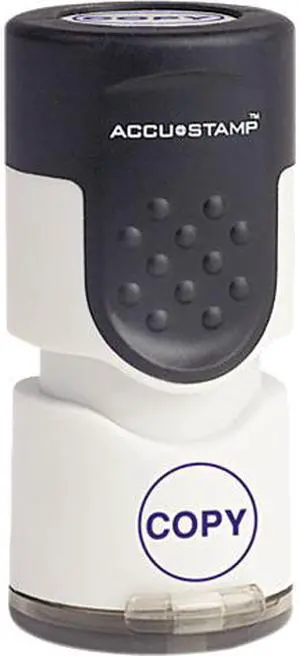 ACCUSTAMP 035653 Accustamp Pre-Inked Round Stamp with Microban, COPY, 5/8" dia, Blue