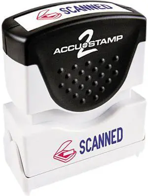 Accustamp2 035606 Accustamp2 Shutter Stamp with Microban, Red/Blue, SCANNED, 1 5/8 x 1/2