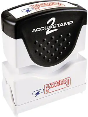 Accustamp2 035544 Accustamp2 Shutter Stamp with Microban, Red/Blue, ENTERED, 1 5/8 x 1/2