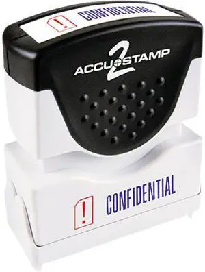 Accustamp2 035536 Accustamp2 Shutter Stamp with Microban, Red/Blue, CONFIDENTIAL, 1 5/8 x 1/2