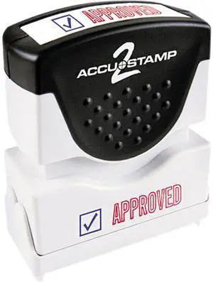 Accustamp2 035525 Accustamp2 Shutter Stamp with Microban, Red/Blue, APPROVED, 1 5/8 x 1/2
