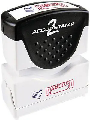 Accustamp2 035521 Accustamp2 Shutter Stamp with Microban, Red/Blue, POSTED, 1 5/8 x 1/2