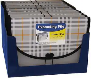 C-line 58312 Expanding File, Plaid, Letter, 13 Pockets, 1.5" Exp, 1/EA