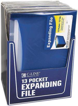 C-line 48235 13-Pocket Expanding File, Nine Inch Expansion, Letter, Blue