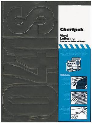 Chartpak 01198 Press-On Vinyl Numbers, Self Adhesive, Black, 6"h, 21/Pack