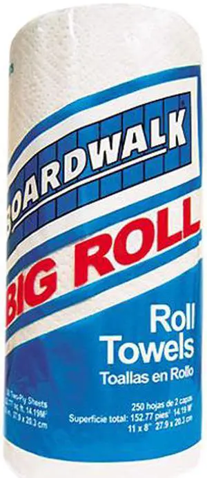 Boardwalk 6273 Perforated Roll Towels, White, 11 x 8 1/2, 2-Ply, 250/Roll, 12 Rolls/Carton