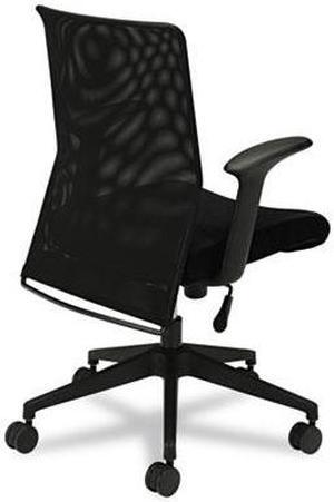 HON Wave Mesh High-Back Task Chair, with Height-Adjustable Arms, in Black (HVL702)