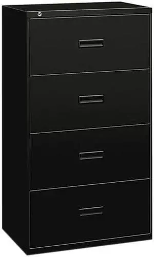 HON 484LP 400 Series Four-Drawer Lateral File, 36w x 19-1/4d x 53-1/4h, Black