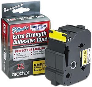 BROTHER TZE-S661 1.5 IN. BLACK ON YELLOW EXTRA STRENGTH TAPE