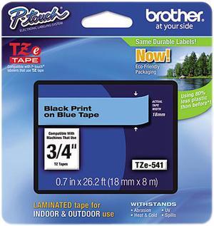 Brother TZE541 18 mm (0.70") Black on Blue tape for P-Touch 8 m (26.20 ft.) Brother TZE541 18 mm (0.70") Black on Blue tape for P-Touch 8 m (26.20 ft.)