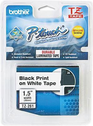 Brother TZE261 P-touch Laminated Tape, 36mm (1.4") Black on White tape for P-Touch, 8m (26.2 ft) Brother TZE261 P-touch Laminated Tape, 36mm (1.4") Black on White tape for P-Touch, 8m (26.2 ft)
