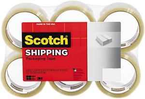 Scotch 3350-6 Lightweight Shipping Packaging Tape, 1.88" x 54.6 yds, Clear, 6/Pack